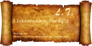 Lichtenstern Teréz névjegykártya